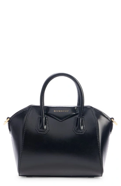 Givenchy Toy Antigona Leather Satchel In Black/ Red