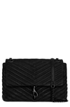 Rebecca Minkoff Edie Quilted Leather Convertible Crossbody Bag In Black