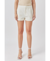 Endless Rose Pleated Low Rise Shorts In Ecru