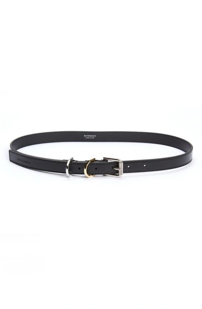 Givenchy Voyou Leather Belt In Black