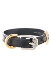 GIVENCHY VOYOU MIXED METAL DETAIL LEATHER BRACELET