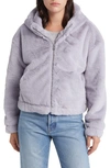 Ugg Mandy Faux Fur Hooded Jacket In Cloudy Grey