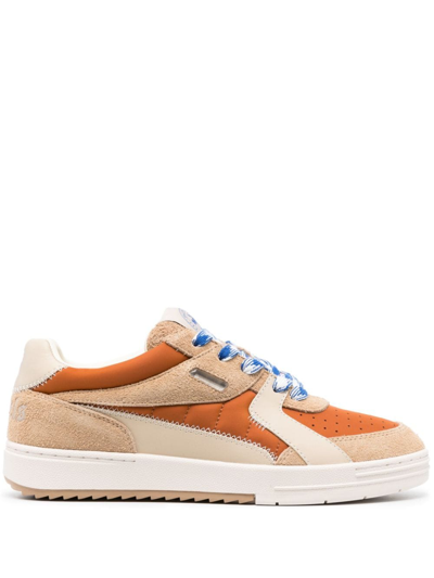 Palm Angels University Panelled Suede Trainers In Beige