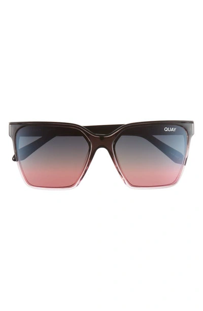 Quay Level Up 51mm Gradient Square Sunglasses In Black Pink/ Black Pink