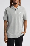 Nike Men's  Sportswear Polo In Dark Grey Heather/ White