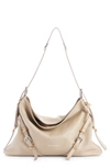 Givenchy Medium Voyou Leather Hobo In Natural Beige