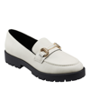 Bandolino Women's Franny Lug Sole Hardware Loafers In Ivory- Faux Leather