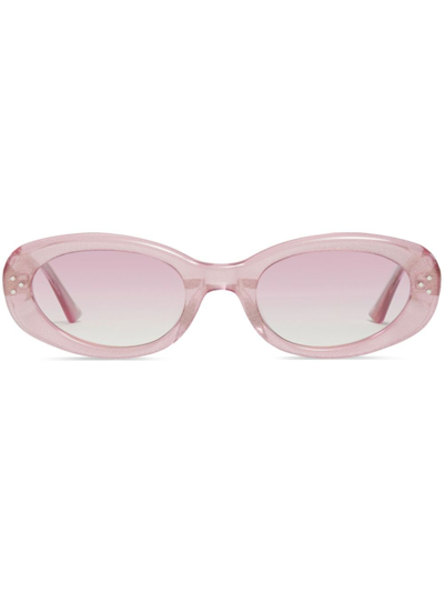 Gentle Monster Transparent-oval-frame Sunglasses In Pink