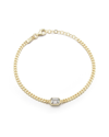 CHLOE & MADISON CHLOE AND MADISON 14K OVER SILVER CZ CURB BRACELET SET