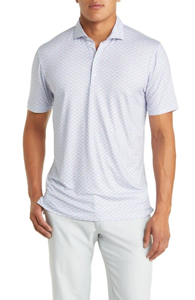 Johnnie-o Forbes Prep-performance Leaf Print Golf Polo In Maliblu