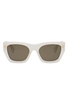 Fendi Roma Rectangular Sunglasses In White Brown