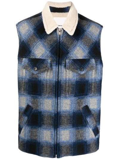 ISABEL MARANT PLAID CHECK-PATTERN GILET