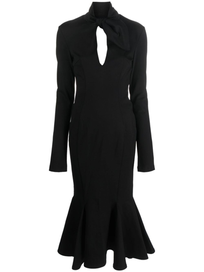Attico Isabel Open-back Midi Dress In Black