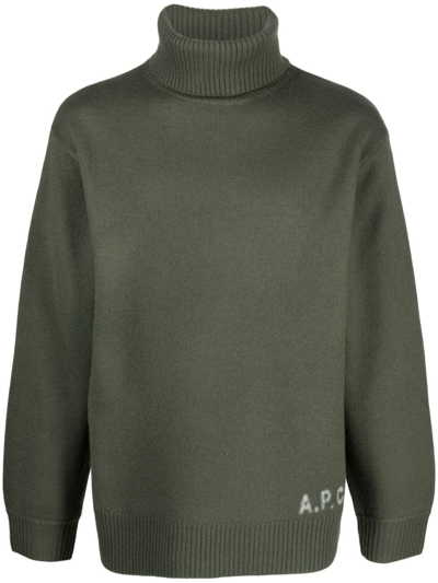 Apc Edward Pullover Mit Intarsien-logo In Green