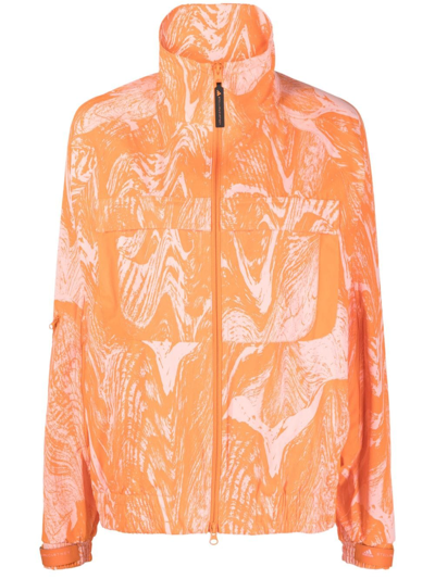 Adidas By Stella Mccartney Printed Track Jacket In Orange