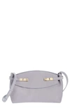 Ferragamo Hug Gancini Pouch Leather Crossbody Bag In Fog Gray