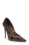 Dolce & Gabbana 105 Leopard-print Polished Leather Pumps In Brown Print Leopard