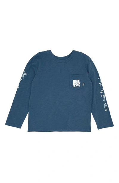 Feather 4 Arrow Kids' High Tide Long Sleeve Graphic T-shirt In Navy