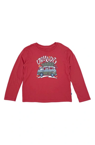 Feather 4 Arrow Babies' Joy Ride Holiday Long Sleeve Cotton Graphic T-shirt In Red