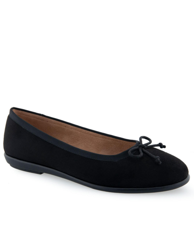 Aerosoles Women's Homebet Ballet Flats In Black Faux Suede