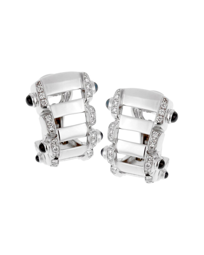 Patek Philippe 18k 0.80 Ct. Tw. Diamond & Sapphire Earrings (authentic Pre- Owned)