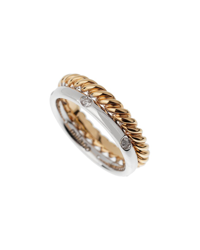 Pomellato 18k 0.15 Ct. Tw. Diamond Woven Ring Ring (authentic )