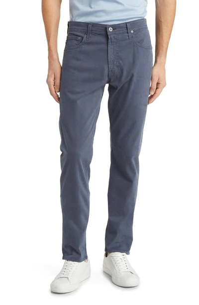Ag Tellis Sueded Stretch Sateen Slim Leg Trousers In Blue Note