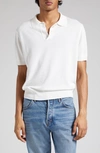 TOM FORD TEXTURED SILK & COTTON POLO SWEATER