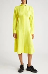 PROENZA SCHOULER LONG SLEEVE CRUSHED MATTE SATIN SHIRTDRESS