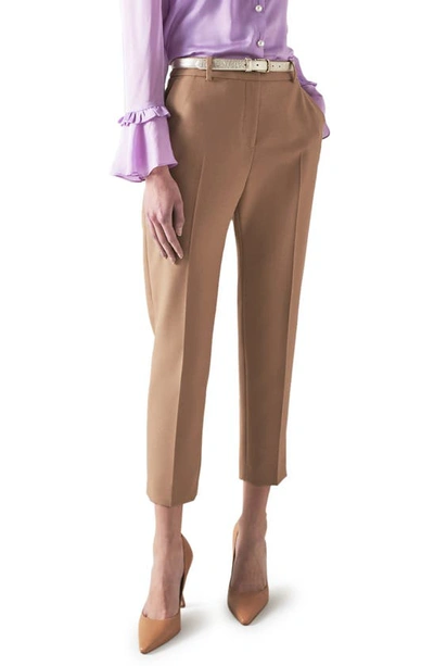 Lk Bennett Mariner Ankle Cigarette Trousers In Camel