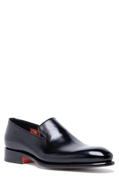 Santoni Men's Carter Slip On Venetian Loafers In Black