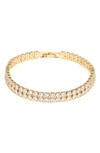 Ettika Thick Cubic Zirconia Bracelet In Gold