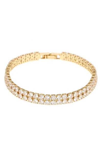 Ettika Thick Cubic Zirconia Bracelet In Gold