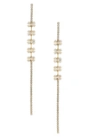 Ettika On The Line Crystal 18k Gold Plated Linear Earrings In Gold