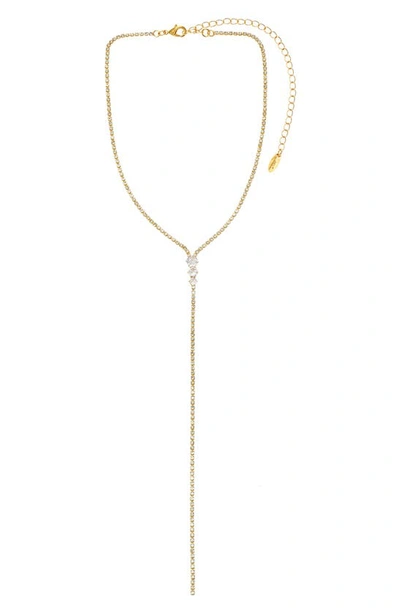 Ettika Crystal Y-necklace In Gold