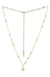 Ettika Delicate Cubic Zirconia Pendant 18k Gold Plated Necklace In Gold