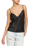 Know One Cares Twist Front Camisole In Black