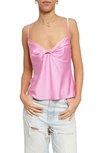 Know One Cares Twist Front Camisole In Pink