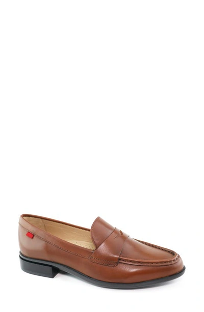 Marc Joseph New York Lafayette Penny Loafer In Cognac Brushed Napa