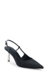 GIVENCHY SLIM G-CUBE CRYSTAL EMBELLISHED POINTED TOE SLINGBACK PUMP