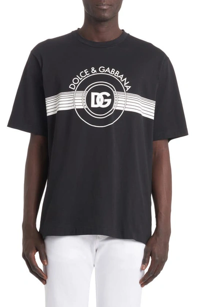 Dolce & Gabbana Men's Re-edition Logo Knit T-shirt In Black