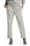 St John Melange Doubleweave Cropped Pant In Light Heather Gray