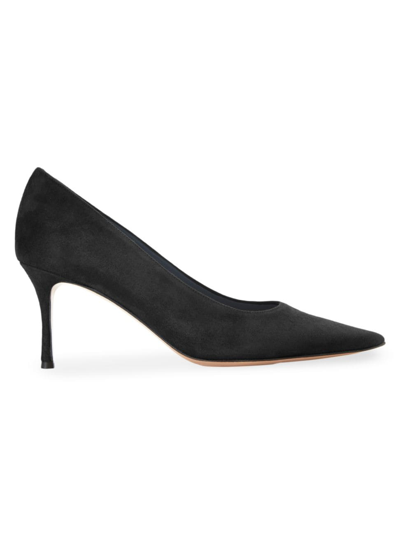Marion Parke Women's Classic Pointed Toe Black Mid Heel Pumps