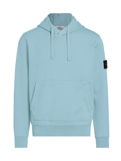 Stone Island Men's Core Fleece Hoodie In Sky Blue