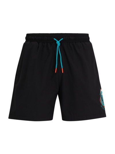 Hugo Boss Boss X Nfl Quick-dry Swim Shorts With Collaborative Branding In Dolphins