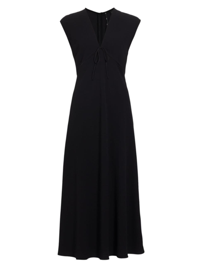 Marella Vevey Cap-sleeve Cutout Midi Dress In Black
