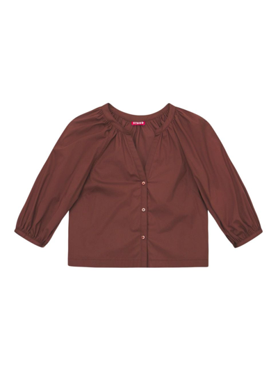 Staud Women's Dill Poplin Top In Mahogany