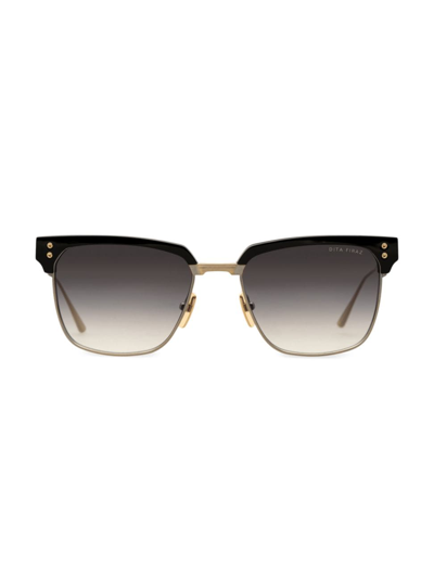 Dita Eyewear Men's Firaz 55mm Square Sunglasses In Antique Gold Black