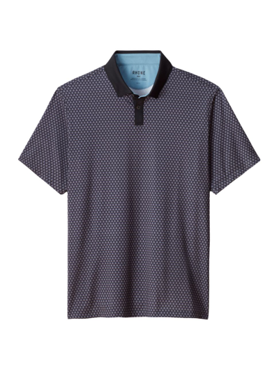 Rhone Men's Golf Sport Polo Shirt In Black Geo