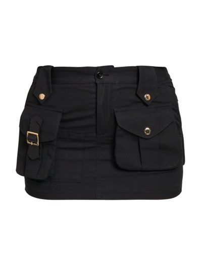 Dolce & Gabbana Women's Cotton Cargo Miniskirt In Black